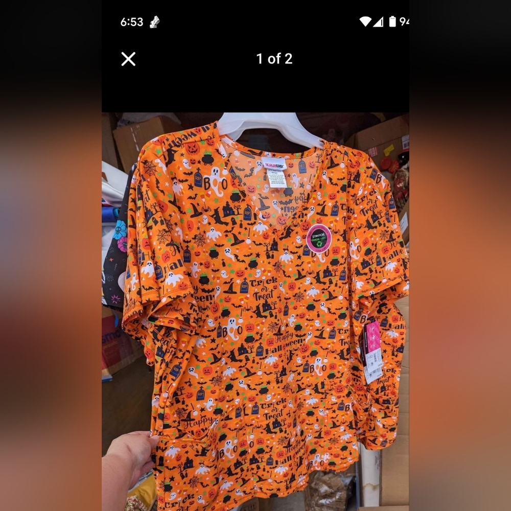 Scrubstar Halloween XL top